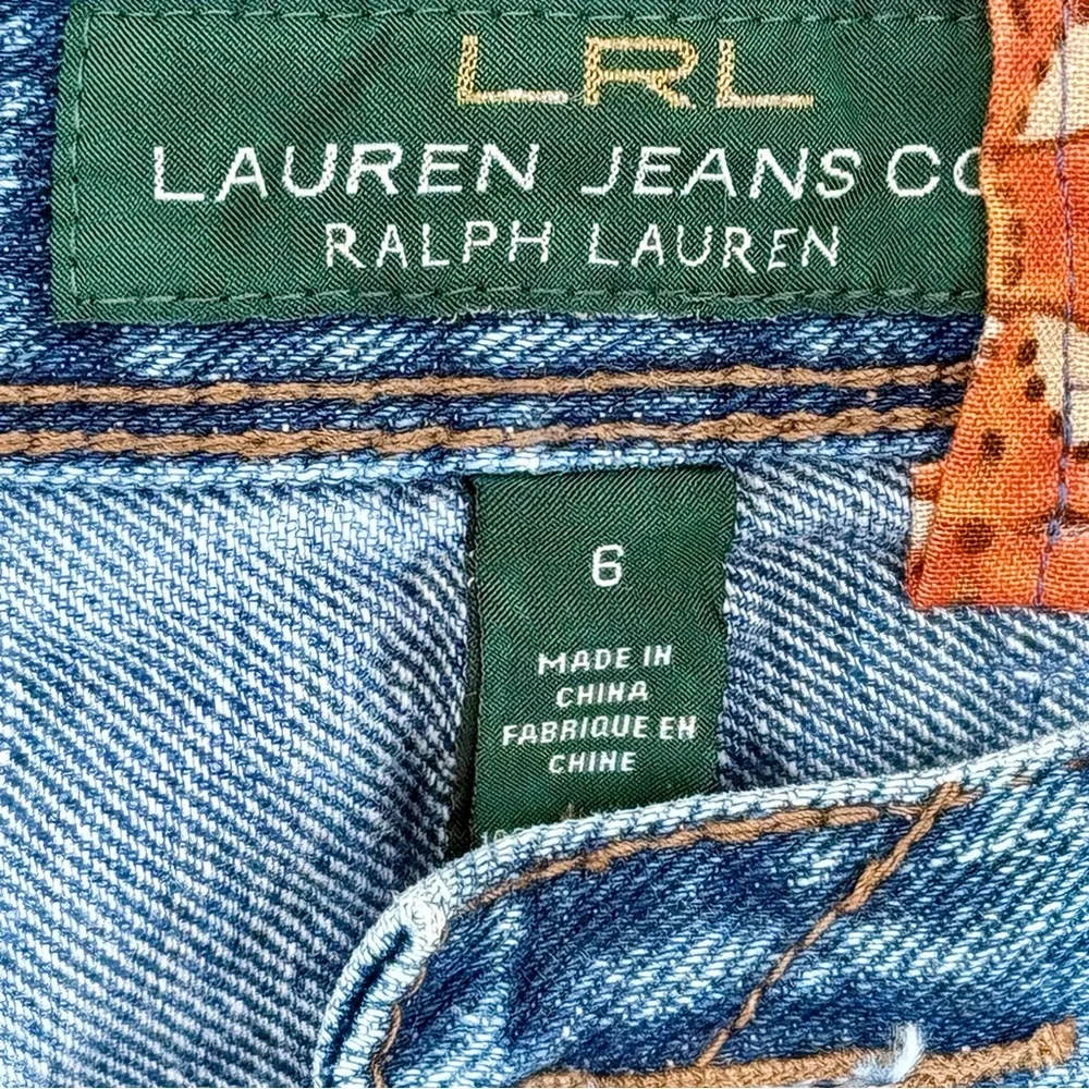 NWOT Lauren Ralph Lauren Colorful Patchwork Flare Jeans - Picture 5 of 8